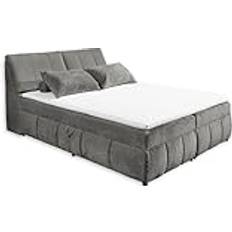 Valencia 5 Boxbett 180x200 in Graphit Bettkasten & Kaltschaum Topper - 183 x 105 x 240 cm Bettrahmen