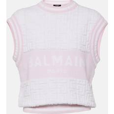 Pink - Women Tank Tops Balmain Monogram Logo Tank Top