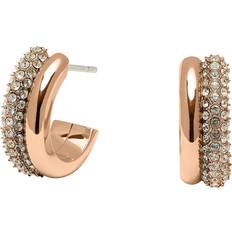 Rose Gold Plated Earrings Olivia Burton Classic Crystal Rose Gold Hoop Earrings