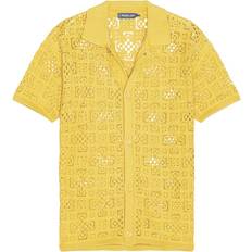 Giallo Cardigan Frescobol Carioca Raul Crochet Cardigan Shirt - Lemon/Yellow