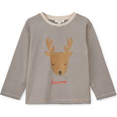 A quadri Bluse e Tuniche Liewood Apia Placement Langarmshirt - Holiday Reindeer/Stripe Navy