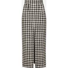 Silke/Siden Kjolar Dolce & Gabbana Rutig Ullkjol Svart/Vit