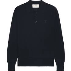 Wool Polo Shirts Ami Paris De Coeur Polo Blu-Uomo Blue