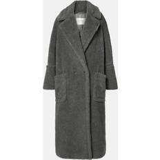 Max Mara Kadiak wool, alpaca, and silk teddy coat grey