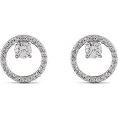 Swarovski Earrings Swarovski Circle Stud Earrings, Silver