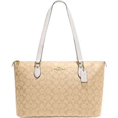 Coach Gallery Tote Bag - Signature Canvas/Gold/Light Khaki Chalk