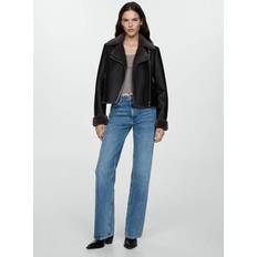Mango Dam Jackor Mango Faux shearling-lined jacket black Woman Black