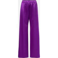 Valentino Lila Byxor & Shorts Valentino Silk satin wide-leg pants