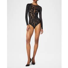 Bleu Lingerie sculptante Wolford Graphic Flower String Bodysuit - Deep Night/Black - Navy