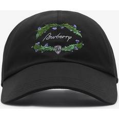 Burberry Men Caps Burberry Black Thistle Logo Cap COAL