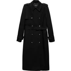 XXL Coats Mango Zweireihiger Baumwoll-Trenchcoat