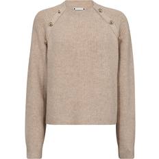 Co'Couture Dame Sweatere Co'Couture RowCC Officer Rib Striktrøje, Off White