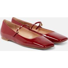 Gianvito Rossi Christina patent leather Mary Jane flats red