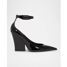 Valentino Garavani Dam Skor Valentino Garavani VLogo Lockette patent leather wedges