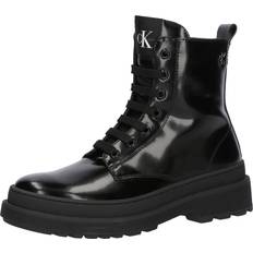 Imiteret læder Støvler Børnesko Calvin Klein Kids Lace-Up Boots with Zip Black