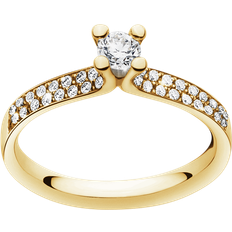 Transparent - Vigselringar Georg Jensen MAGIC SOLITAIRE RING guld DIAMOND PAVÉ 0.33CT