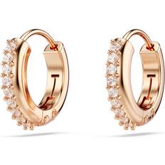 Jewellery Swarovski Matrix Rose Gold White Crystal Hoop Earrings