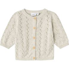 Beige Trøjer Børnetøj Name It Langærmet Strikket Cardigan