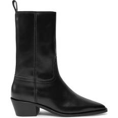 Calvin Klein Leather Cowboy Boots Black