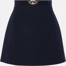 Women - XXXS Skirts Valentino Short Skirts, female, Blue, 2XS Metallic Logo Solid Skirt