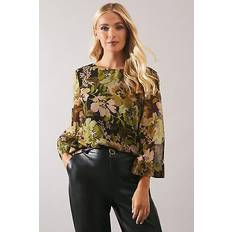 Clothing Wallis Petite Sage Floral Overlayer Top