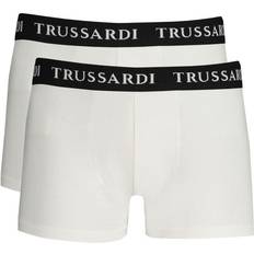 Trussardi Bottoms, male, White, Mens Boxer Briefs White Branded Elastic