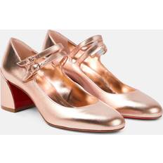 Christian Louboutin Miss Jane Laminated Leather Pumps 55mm