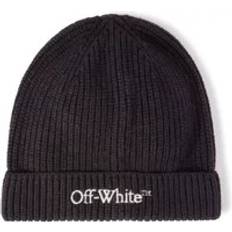 White Beanies Children's Clothing Off-White Off-White Kids Bookish ribbed beanie kids Cotton/Wool II Black