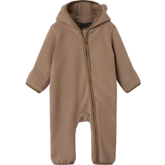 3-6M Fleece Overalls Name It Fleece Overall - Desert Taupe