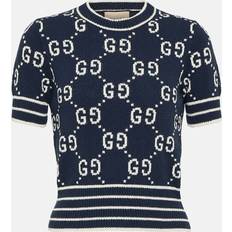 Gucci Jumpers Gucci Gg Cotton Blend Knit Top ivory (XXS XL)