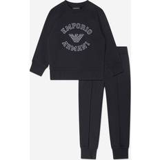 Emporio Armani Boys Blu Vy Kids Brand-appliqué Regular-fit Cotton-jersey Tracksuit Set 8-16 Years BLU NAVY