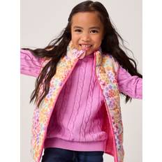 Padded Vests Children's Clothing on sale Crew Clothing Kids' Reversible Lightweight Gilet, Pastel Pink/Multi