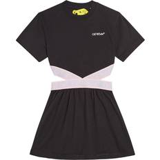 Violet Robes Off-White Kids Bookish logo-waistband cotton dress kids Elastane/Polyester/Cotton/Polyamide Black