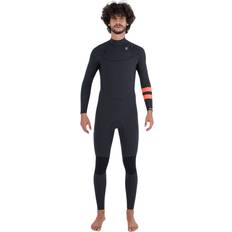 Hurley Mens Plus 4/3mm Chest Zip Wetsuit Black Gra