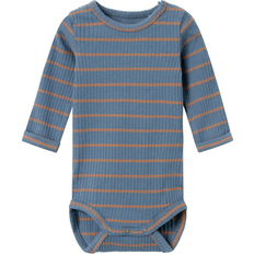 Blåa Bodys Barnkläder Name It Baby Long Sleeved Romper - Bering Sea