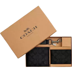 Coach Boxed 3 In 1 Wallet Gift Set In Signature Canvas - Gunmetal/Charcoal/Black