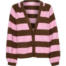 Multicoloured Cardigans Saint Tropez Striped Cardigan with Puff Sleeves - Multicolor