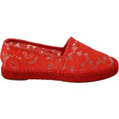 Viscose Low Shoes Dolce & Gabbana Rød Viskose Espadrilles Flate Sko Red