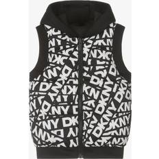 White Vests Children's Clothing DKNY Black & White Reversible Hooded Gilet