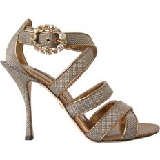 Bronce Sandalias de tacón Dolce & Gabbana Crystal Strap Heels Sandals Bronze