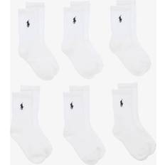 Ralph Lauren Azul Calcetines Ralph Lauren Ralph Lauren Kids Classic Crew Socks (Pack Of 6) white 4-7