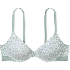 Victoria's Secret Pink Wear Everywhere Lightly Lined T-Shirt Bra - Iceberg Green Floral Print