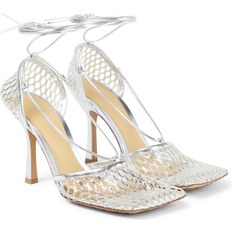 Bottega Veneta Stretch Lace-up Sandal - Silver