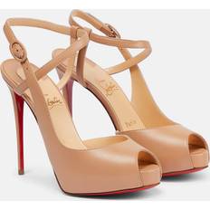 Christian Louboutin Brown Heels & Pumps Christian Louboutin Jenlove Alta leather peep-toe pumps brown