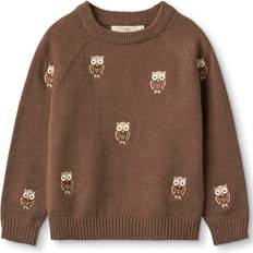 Brune Strikkegensere Fliink Alon Owl Pullover - Carafe