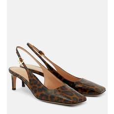 Gianvito Rossi Heels & Pumps Gianvito Rossi patent leather slingback pumps brown