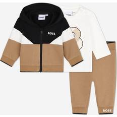 1-3M Autres Ensembles BOSS BOSS Newborn Baby Boys Gift Boxed Tracksuit & T-shirt Set Beige, Beige, Months MONTHS