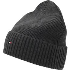Tommy Hilfiger Flag Beanie with Cashmere CHARCOAL GRAY One