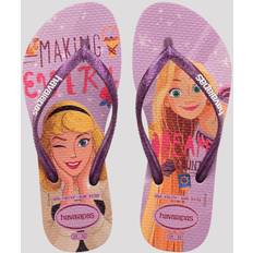 Beige Flip Flops Children's Shoes Havaianas Girls' Kids' Slim Princess Flip Flops Shoes in Beige (33/34)