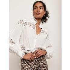 S Blouses Mint Velvet Lace Detail Blouse, White